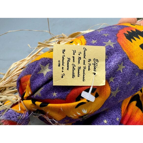 Handcrafted Pumpkin Scarecrow Fall Decoration Purple Orange Halloween figurine - Picture 5 of 13